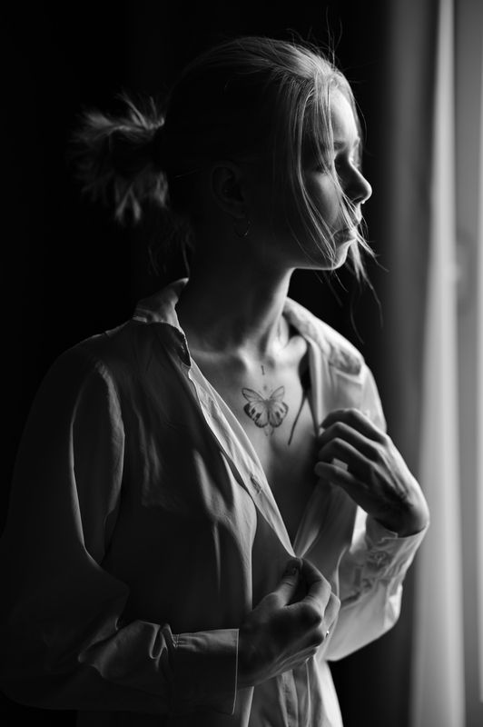 ню, nu, nuart, девушка, girl, будуар, boudoir, монохром, чернобелое, monochrome, казань, kazan, фотостудия, studio Nudity фото превью