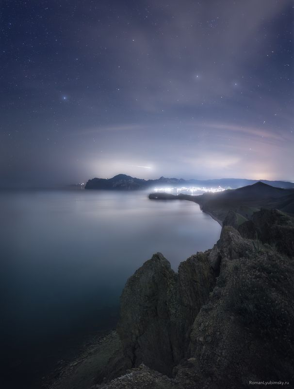 крым, ночь, коктебель, кара-даг, астропейзаж, море, горы, фототуры, роман любимский photo preview