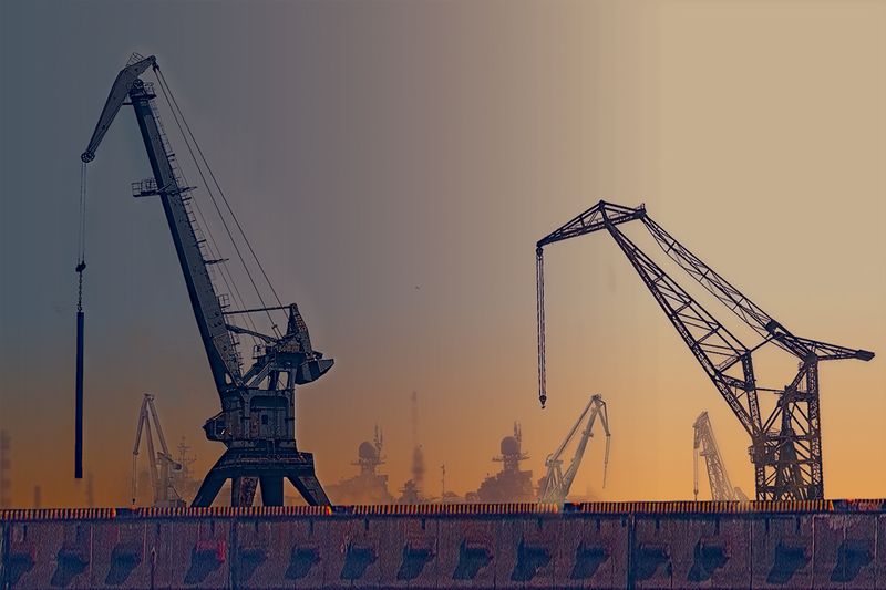 Портовые краны Кронштадта. фото превью