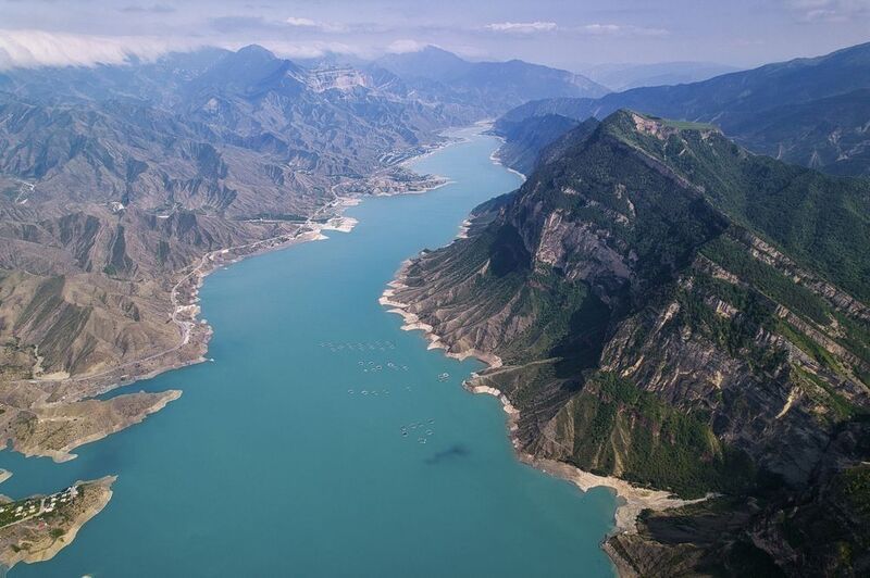 дагестан, ирганайское водохранилище, ирганай, dji, dji air 2s, горы Ирганайское водохранилище с высоты фото превью