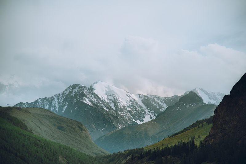 Горы, лес, холмы, снег, скалы, Алтай Горный Алтайphoto preview