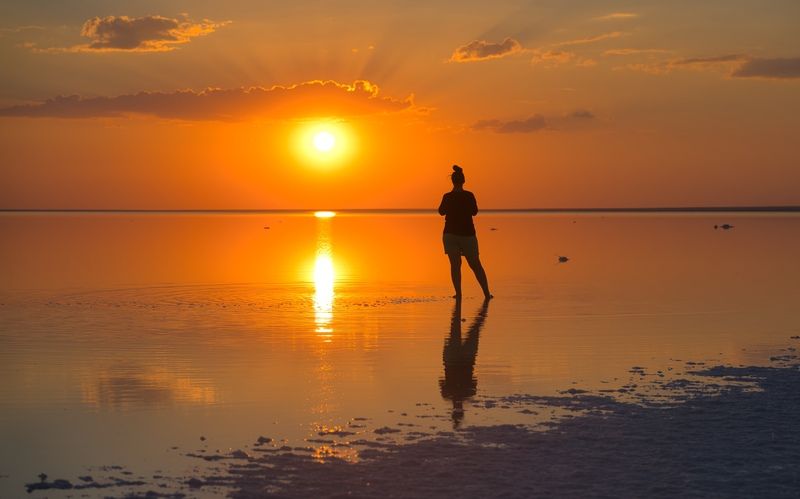 лето, закат, россия, природа, пейзаж, озеро эльтон, волгоградская область Закат на озере Эльтонphoto preview