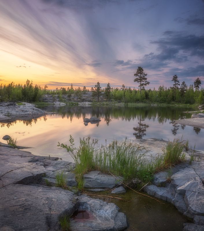 карелия, ладога, шхеры, закат, лето ***photo preview