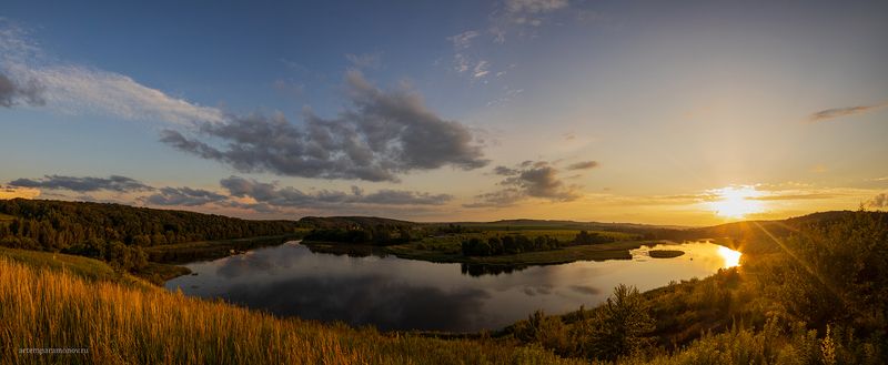 Закат на реке. фото превью