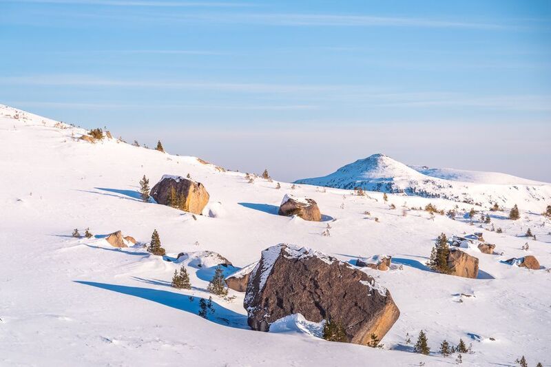 Зима, снег, Хамар-Дабан, Прибайкалье, закат Под перевалом Улун-Кутулphoto preview