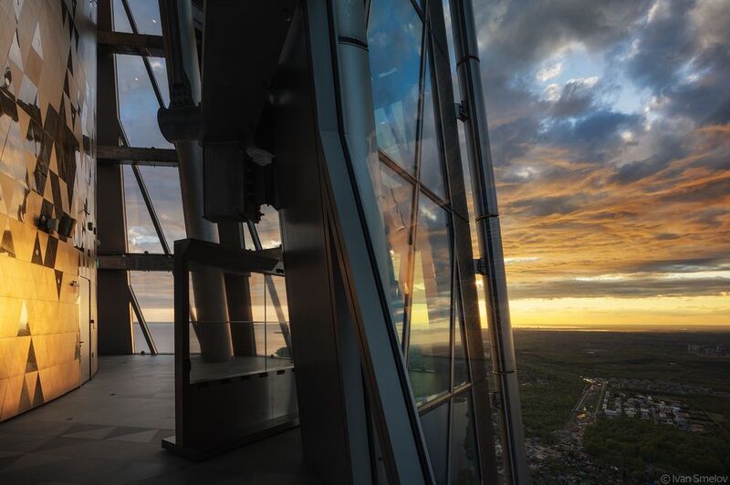 петербург, санкт-петербург, спб, архитектура, лахта, лахтацентр, лахта-центр Закат со смотровой площадки Лахта-центраphoto preview