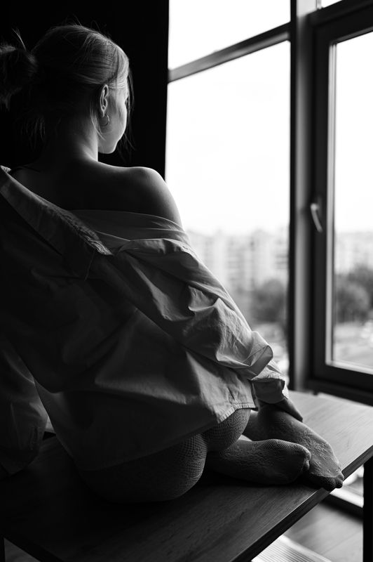 ню, nu, nuart, девушка, girl, будуар, boudoir, монохром, чернобелое, monochrome, казань, kazan, фотостудия, studio At the office фото превью