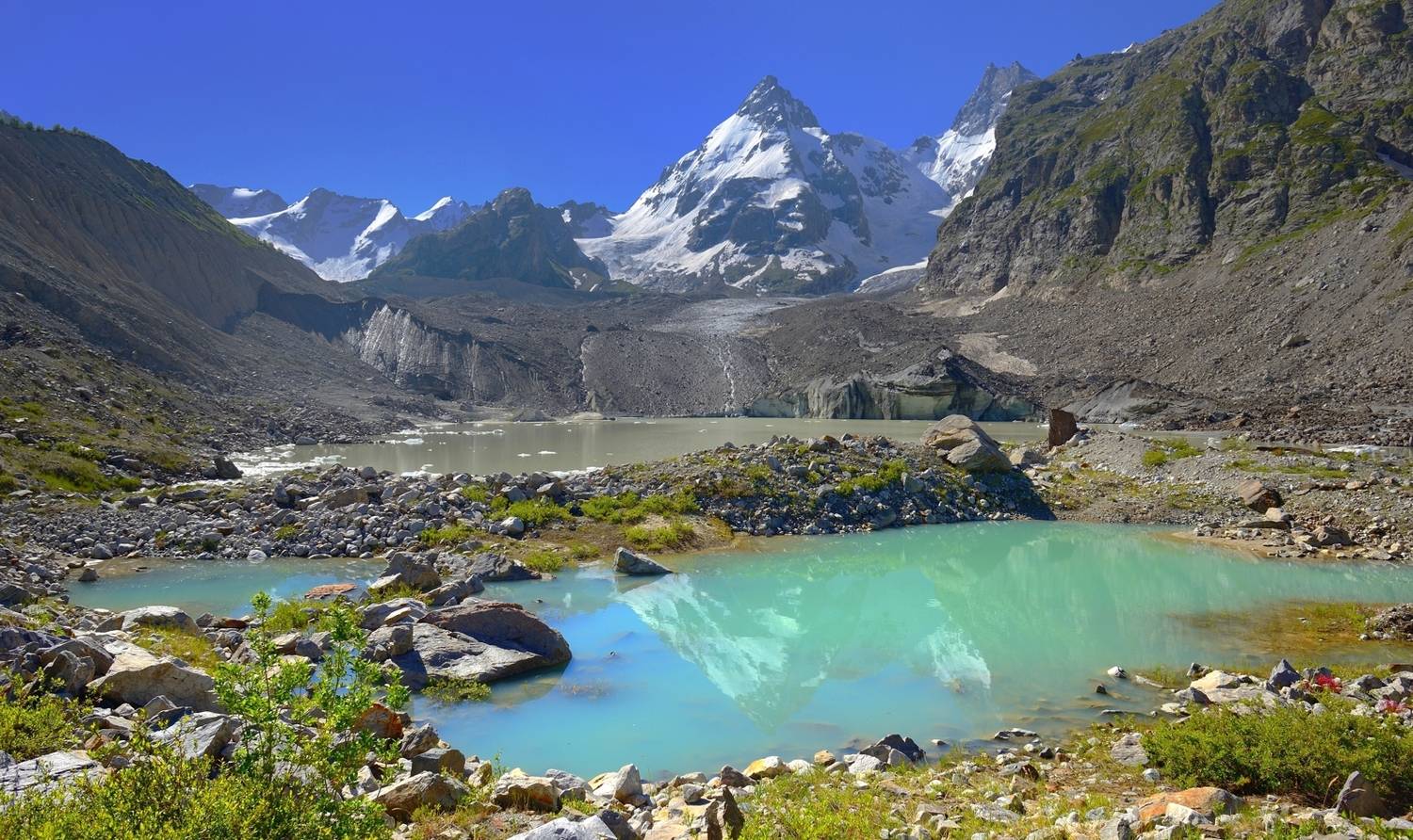 Нижнее озеро в Адылсу, до катастрофы. Автор: Александр Жарников горы лето кавказ озеро, Александр Жарников