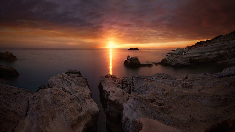 sea, sea cave, caves, sun, sunset, pegeia, cyprus Закат на Sea Caves, Cyprusphoto preview