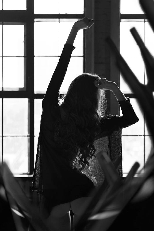 ню, девушка, нижнее белье, длинные волосы, фотостудия,nude, woman, lingerie, long hair, studio photo preview