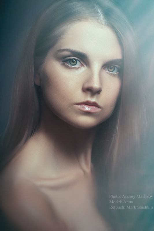 портрет, красота, глаза, лицо, девушка, волосы, студия Аннаphoto preview