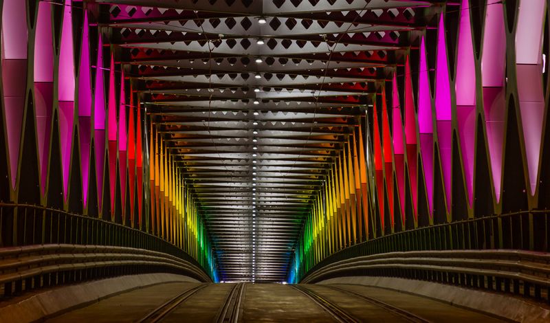 город пейзаж подсветка Мост фото превью