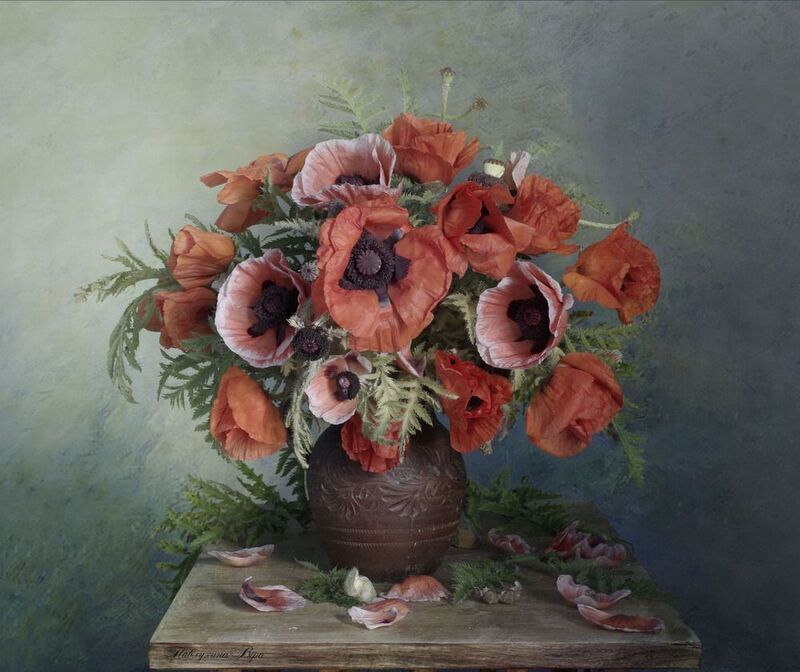 натюрморт, цветы, вера павлухина, маки, красные. Солнечных маков тихий шопот .photo preview