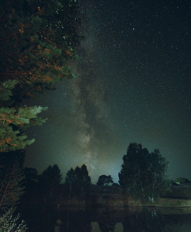 Звезды, ночное небо, озеро, деревья, млечный путь, Алтай Алтайский крайphoto preview