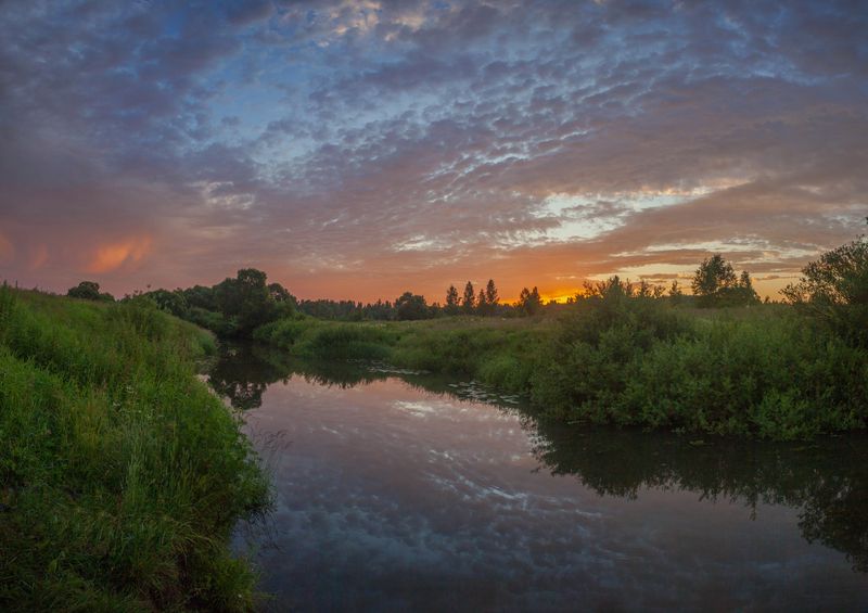 река, облака, рассвет photo preview