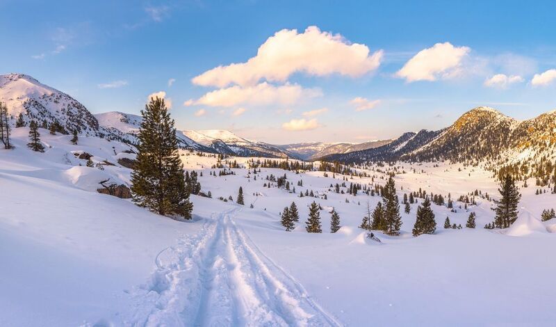 Зима, снег, Хамар-Дабан, Прибайкалье, закат Долина реки Чернушкаphoto preview