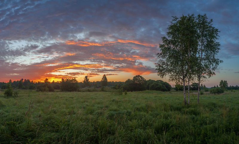 рассвет , облака , лето photo preview