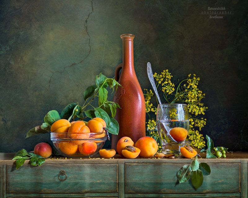 натюрморт, art_photo, цветы, фрукты, абрикосы, авторскоефото, светланаборовских, фото на окне,  фото на телефон Оранжевое настроениеphoto preview