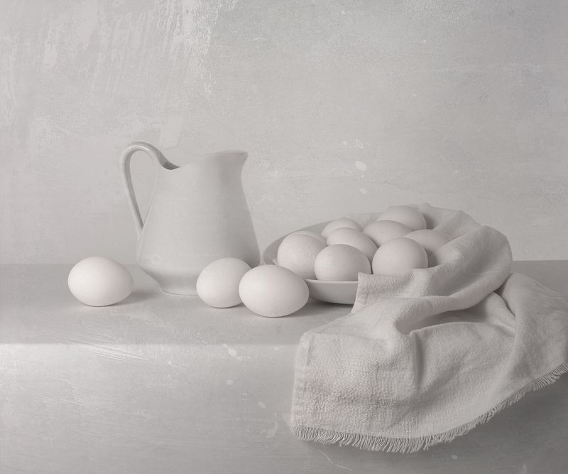 Still life, eggs, white, texture, composition White eggsphoto preview