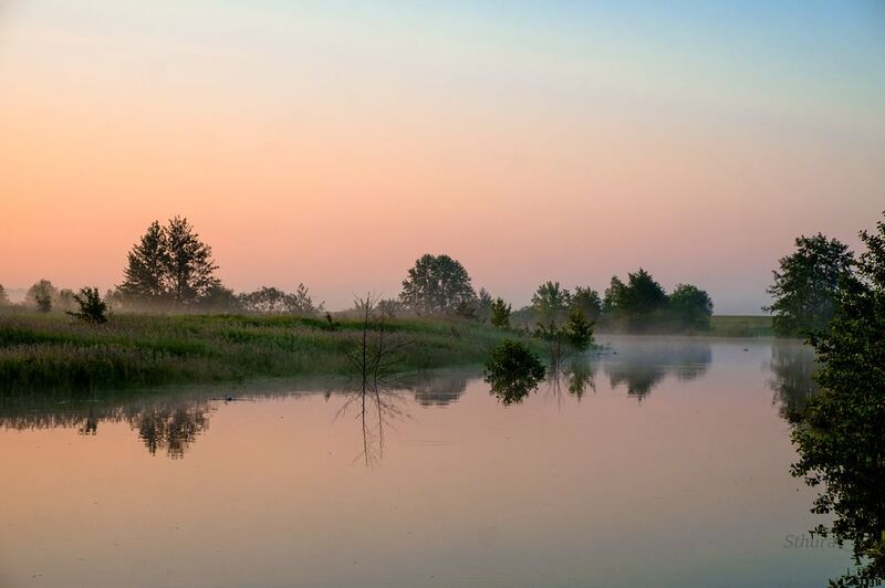 озеро утро лето природа пейзаж Летний рассвет.photo preview