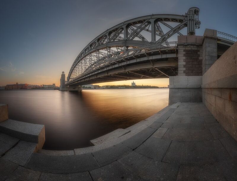 петербург, нева, город, мост, закат ***photo preview