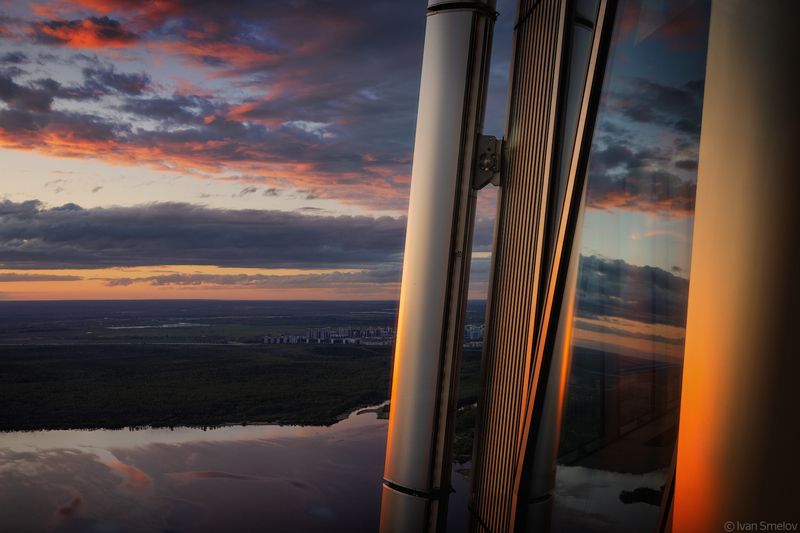 петербург, санкт-петербург, спб, архитектура, лахта, лахтацентр, лахта-центр Закат со смотровой площадки Лахта-центраphoto preview
