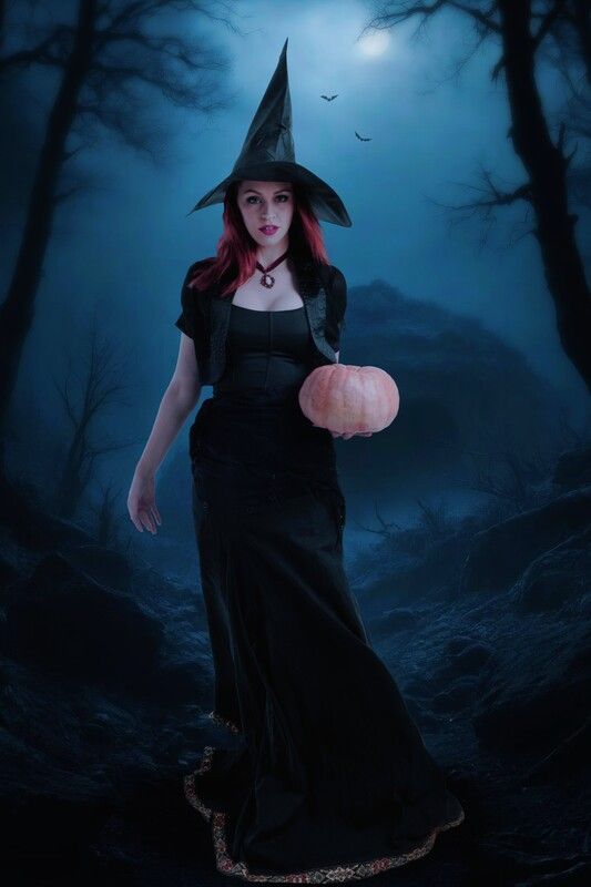 девушка, тыква, лес ****photo preview