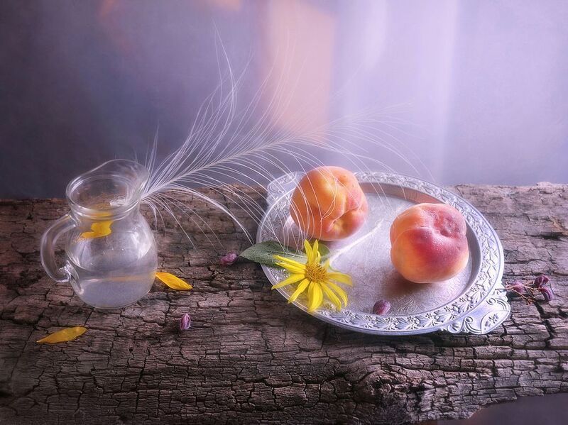 натюрморт, персики, лето, плоды, отпускное Сладкая парочка photo preview