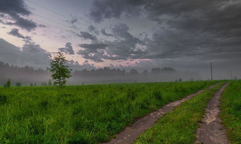 Дорога в дождь фото превью