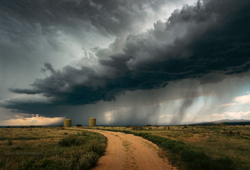 rain, landscape, sky, clouds, storm, thunderstorm, usa, new mexico, ranch Rain at the ranch (Дождь на ранчо)photo preview