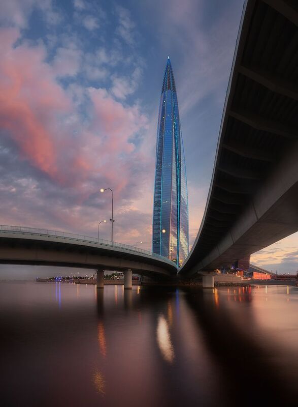 кукурузина, лахта, лахта центр, спб, питер, город, закат ***photo preview