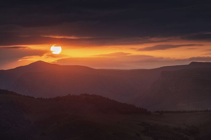 кавказ, приэльбрусье, горы, пейзаж, кбр, джилы-су Пылающее спокойствие фото превью