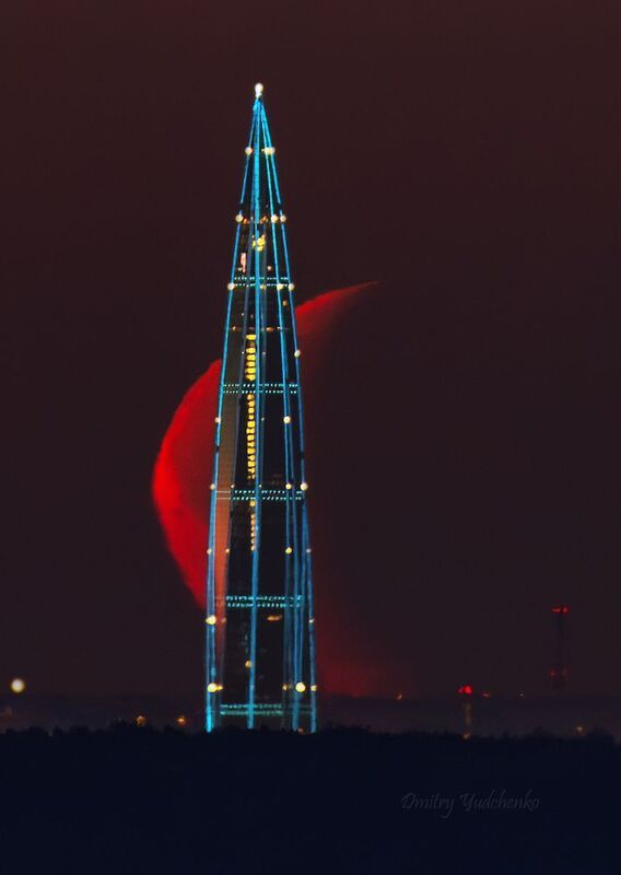 лахта, луна, лахта центр, санкт-петербург, серп, убывающая Серп и Лахтаphoto preview