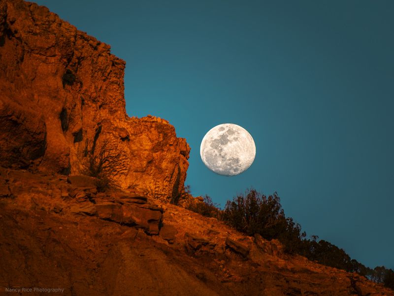 canyon, moon, night, moonrise, palo duro canyon, usa, american, hiking, outdoors, nature, landscape Moon & Rim (Луна и Обод)photo preview