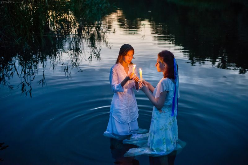 жанр, праздник, лето, иван купала, девушки, река, ночь, свечи Ночь на Ивана Купалуphoto preview