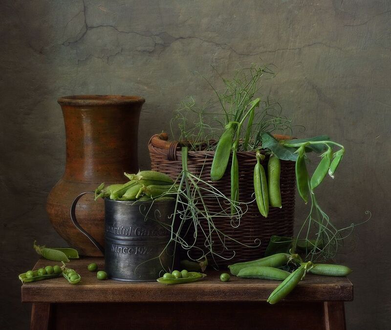 натюрморт,горох,лето,корзинка,крынка с горошком...photo preview