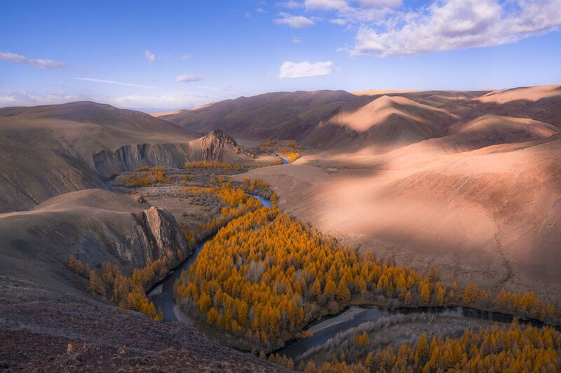 россия, горный алтай,осень,утро Игра света фото превью