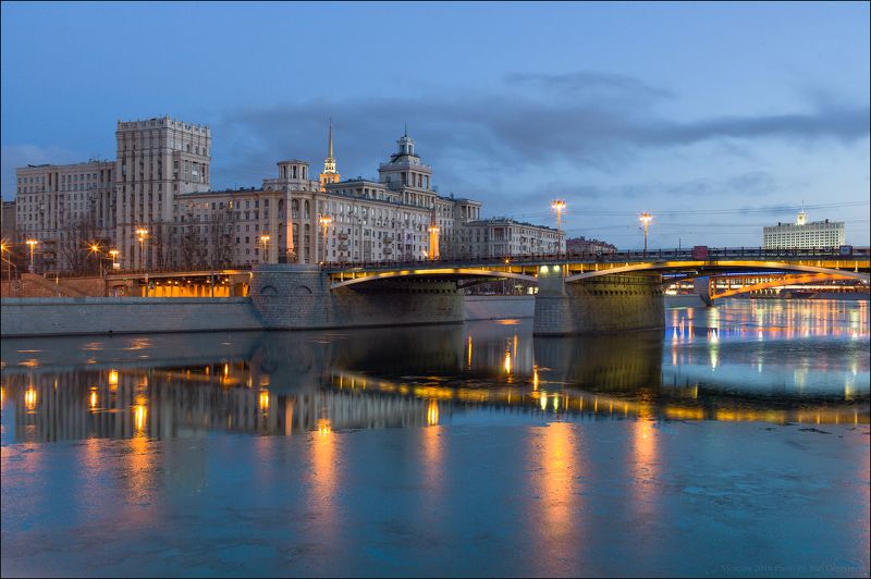 Бородинский, Город, Дома, Москва, Мост, Река, Утро Россия. Москва. Бородинский мост.photo preview