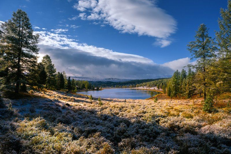 горы, озеро, алтай, природа, утро, рассвет, киделю, улаганский, перевал Горное озеро.photo preview