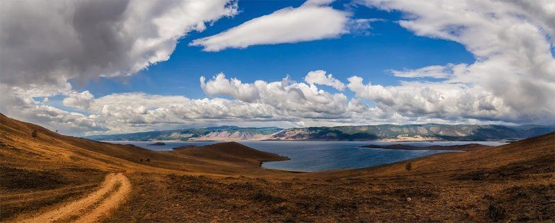 Байкал, Лето, Небо, Озеро, Ольхон, Остров, Панорама, Пейзаж, Природа, Сибирь *photo preview