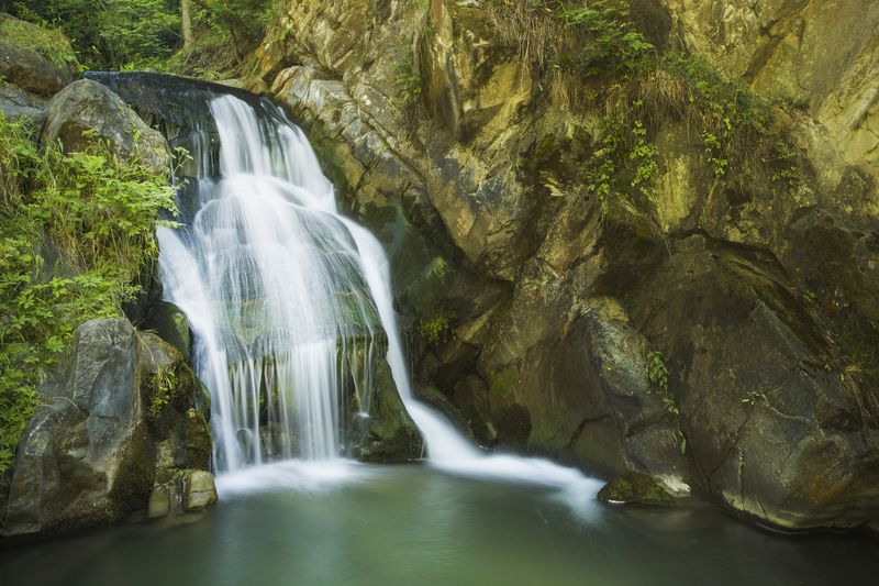 Waterfall, Nature, Forest, Tree, Landscape, Rock, Water Zaskalnik фото превью