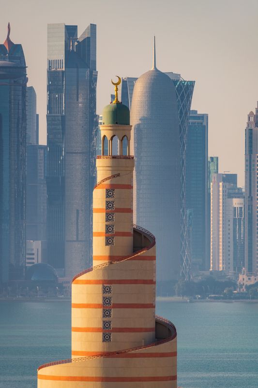 dona, qatar, доха, катар, архитектура, городской пейзаж, cityscapes, mosque, architecture Контрасты Дохиphoto preview