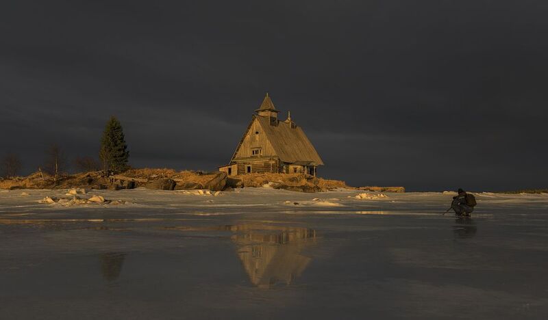 весна, вечер, море, церковь photo preview