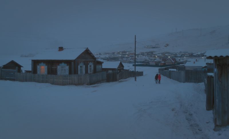 baikal, winter, ice, cold, lake, landscape, frozen, twilight, В магазин.photo preview