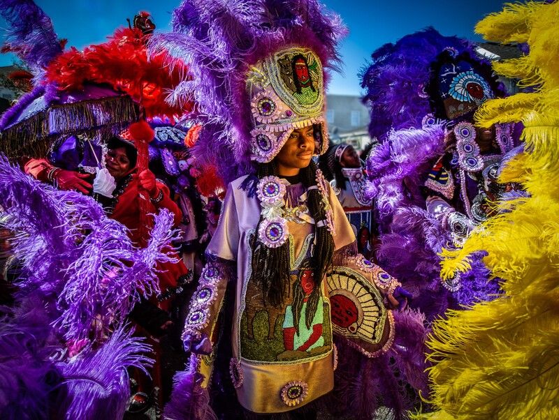 Новый Орлеан. Парад индейцев Mardi Gras Indians. 2016 год фото превью