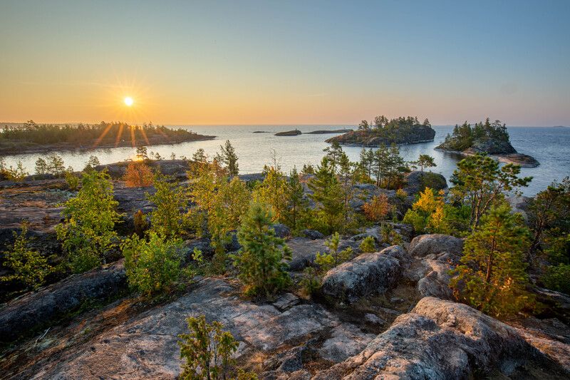 пейзаж ладожское озеро Ладога на рассветеphoto preview