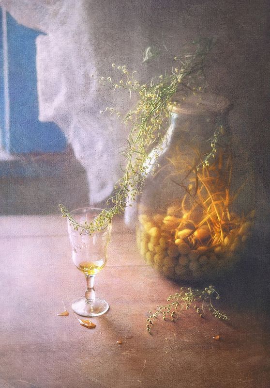 натюрморт, лето, плоды, июль, ягоды, компот, крыжовник  Солнечный компот photo preview