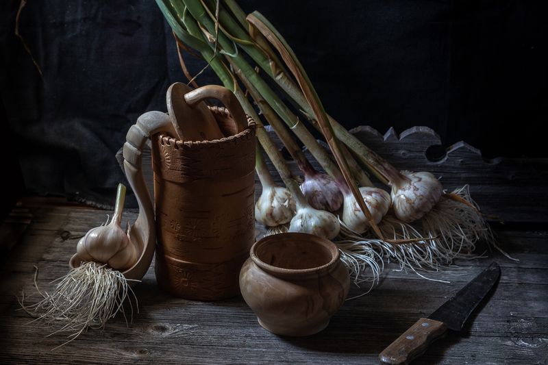 чеснок. Бородатый чеснок. фото превью
