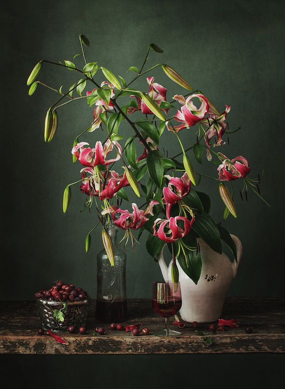 И снова лилии+крыжовник...photo preview