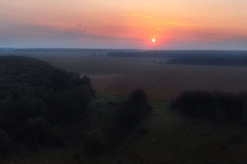 природа, пейзаж, закат, поля, летний закат После знойного дняphoto preview